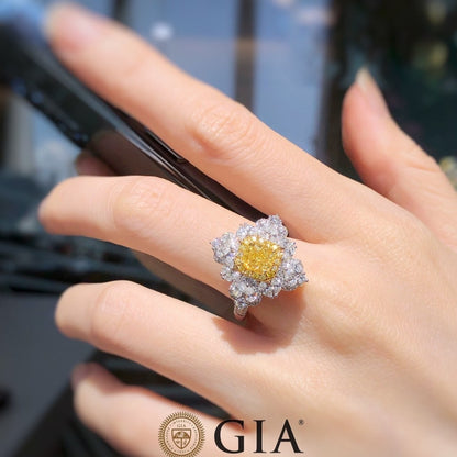 Luxury Natural Yellow Diamond Engagement Rings.