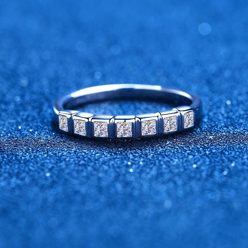 Princess Cut. Moissanite Rings. 0.56 Carat. D VVS1.