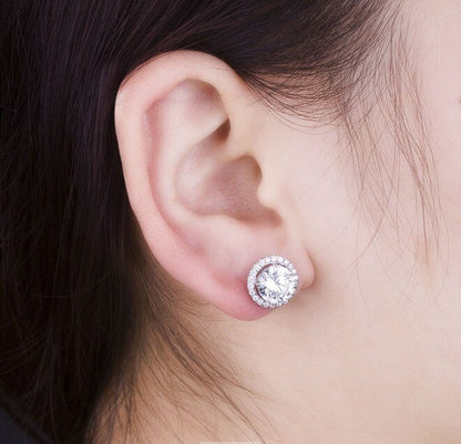 Moissanite earrings 14K Gold