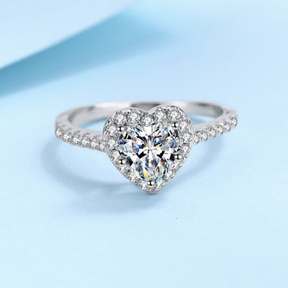 Heart-shaped 1-carat moissanite rings