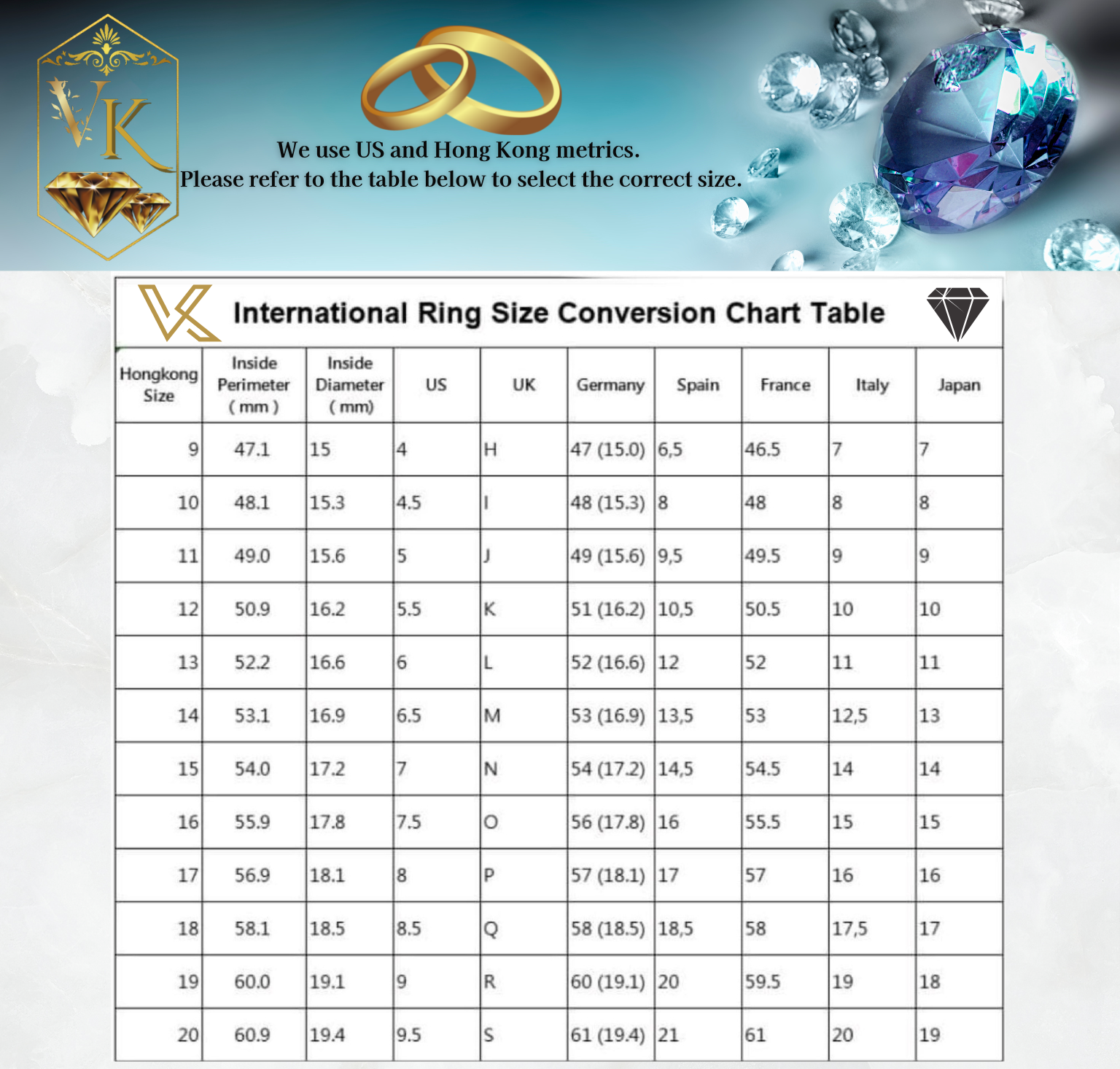 Jewelry Size Guide – Sajewell