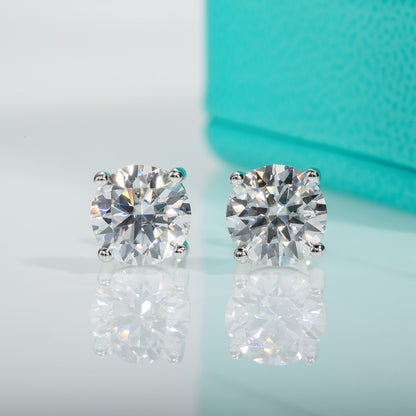 4 Carat D Color Moissanite Diamond earrings