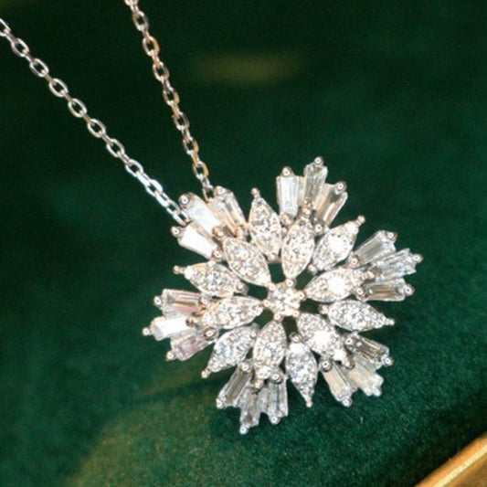 Snowflake Necklace Natural Diamond
