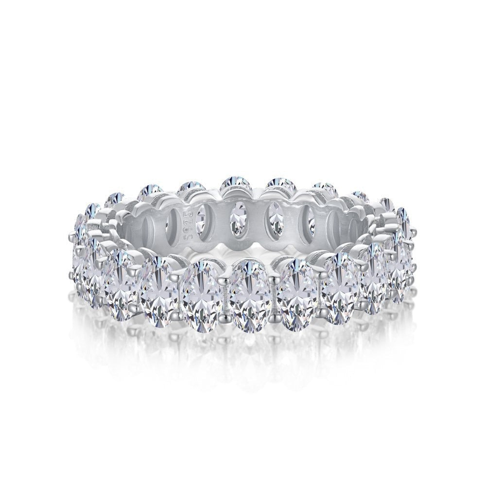 Oval Moissanite Eternity Rings. 7.0 Carat. D VVS1.