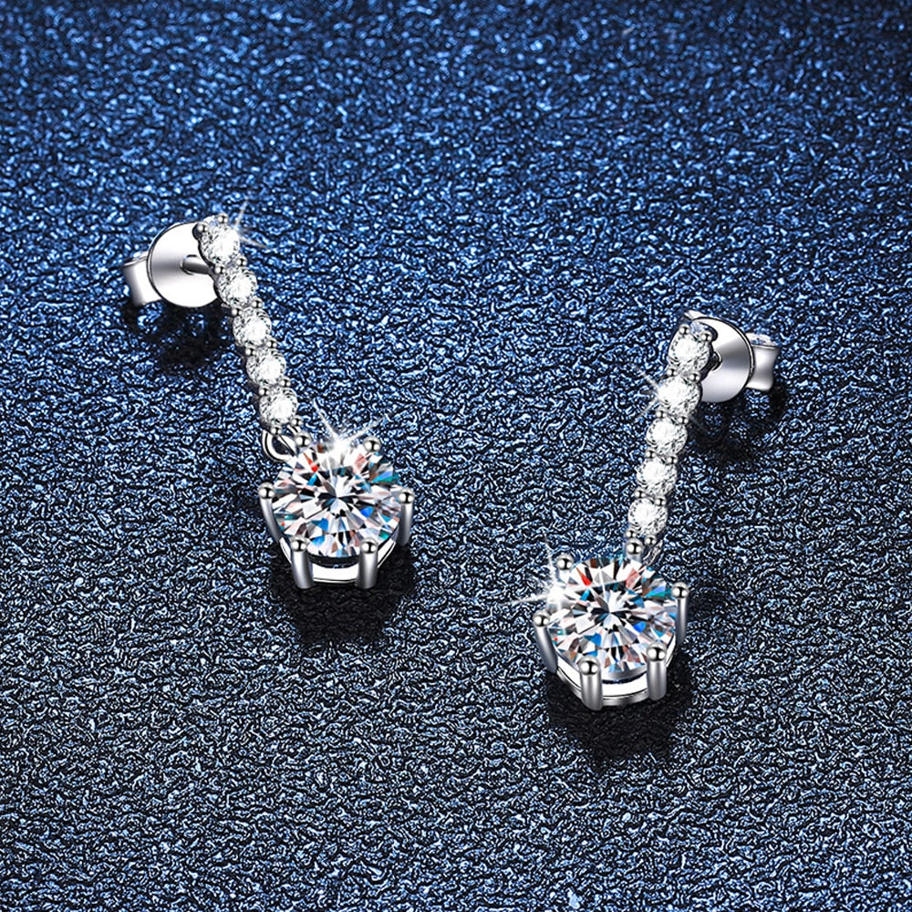 1ct D Color Moissanite Earrings