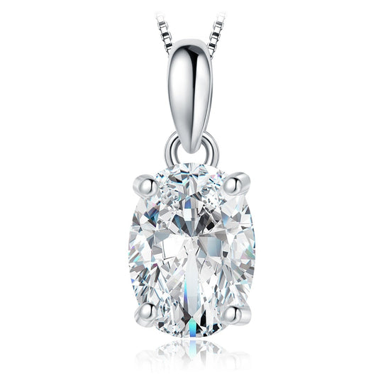 Oval Moissanite D Color 1 and 2 Carat Pendant
