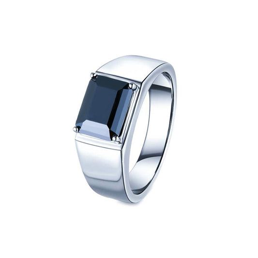 3.0 Carat Black Moissanite Ring For Men. Adjustable Ring