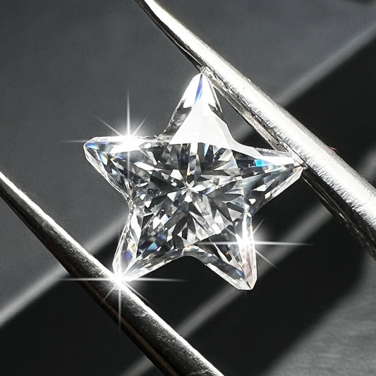 Star Shape Moissanite Diamond. 0.10ct to 5.0 Carat. D VVS1.