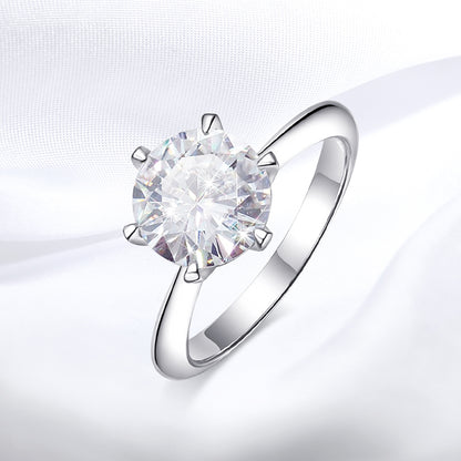 Genuine Moissanite Engagement Ring 5.0 Carat 