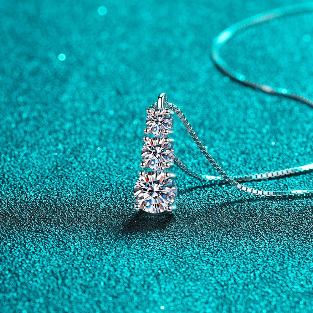 D VVS1 Genuine Moissanite Diamond Necklace