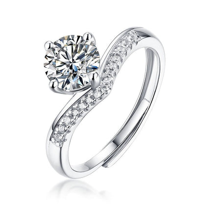 Resizable, Moissanite Engagement Rings. 1.0 Carat. D VVS1. Certified.