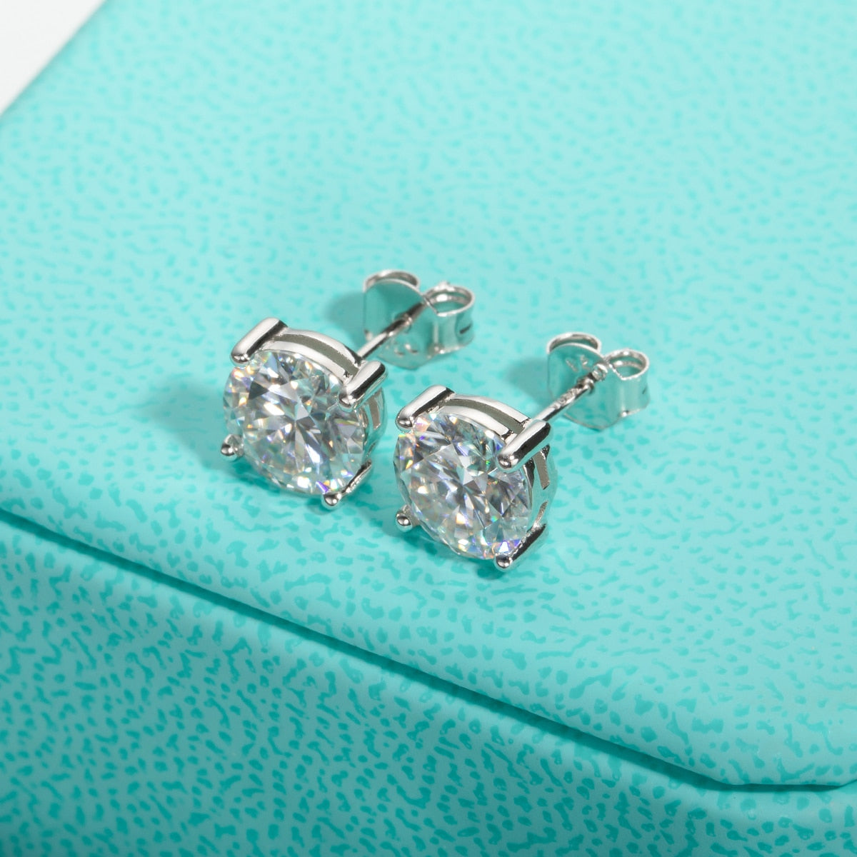 4 Carat D Color Moissanite Diamond earrings