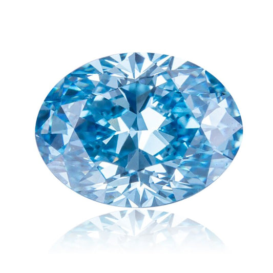 Oval Cut. Fancy Intense Greenish Blue. 1.0 to 2.0 Carat. Lab Grown Diamond