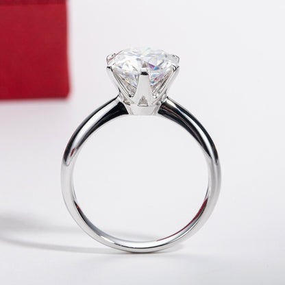 14K White Gold. 3.0 Carat. D VVS1. Moissanite Diamond Engagement Rings.