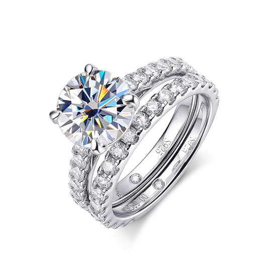 moissanite eternity engagement rings