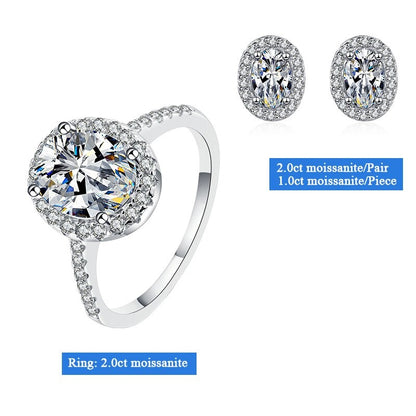 moissanite set moissanite ring earring Moissanit-Ohrring Moissanit-Ring