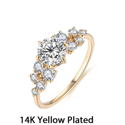 Moissanite diamond rings, Yellow Gold Rings 10K 14K Gold