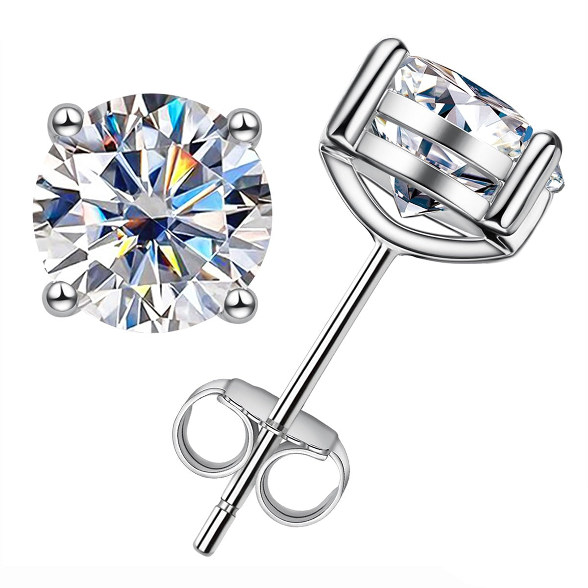 4 Carat D Color Moissanite Diamond earrings