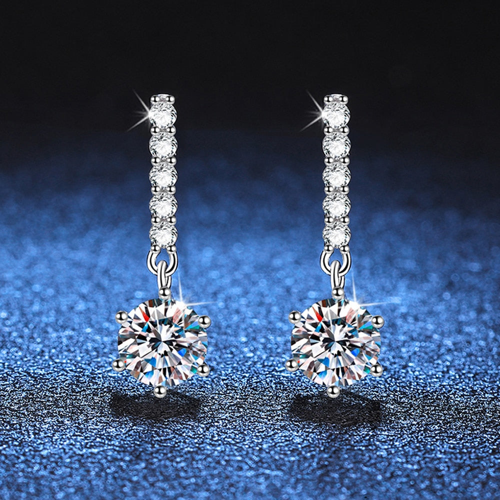 1ct D Color Moissanite Earrings