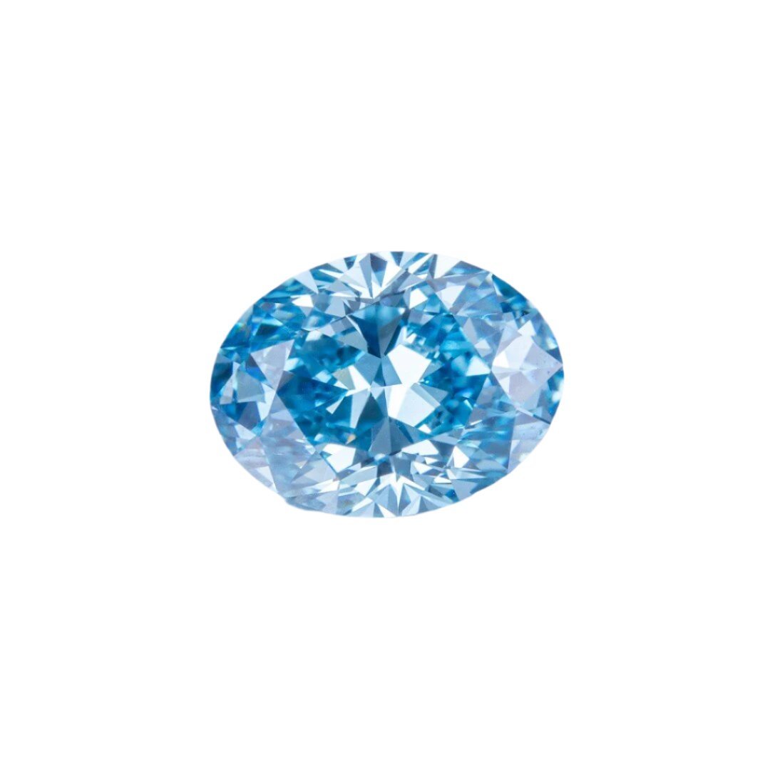 Fancy Intense Greenish Blue. Oval Cut. Lab-Grown Diamond. – VK