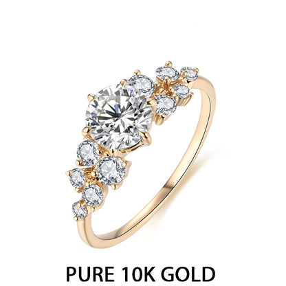 Moissanite diamond rings, Yellow Gold Rings 10K 14K Gold