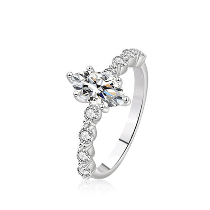 1.0 Carat Marquise Moissanite Diamond Engagement Rings