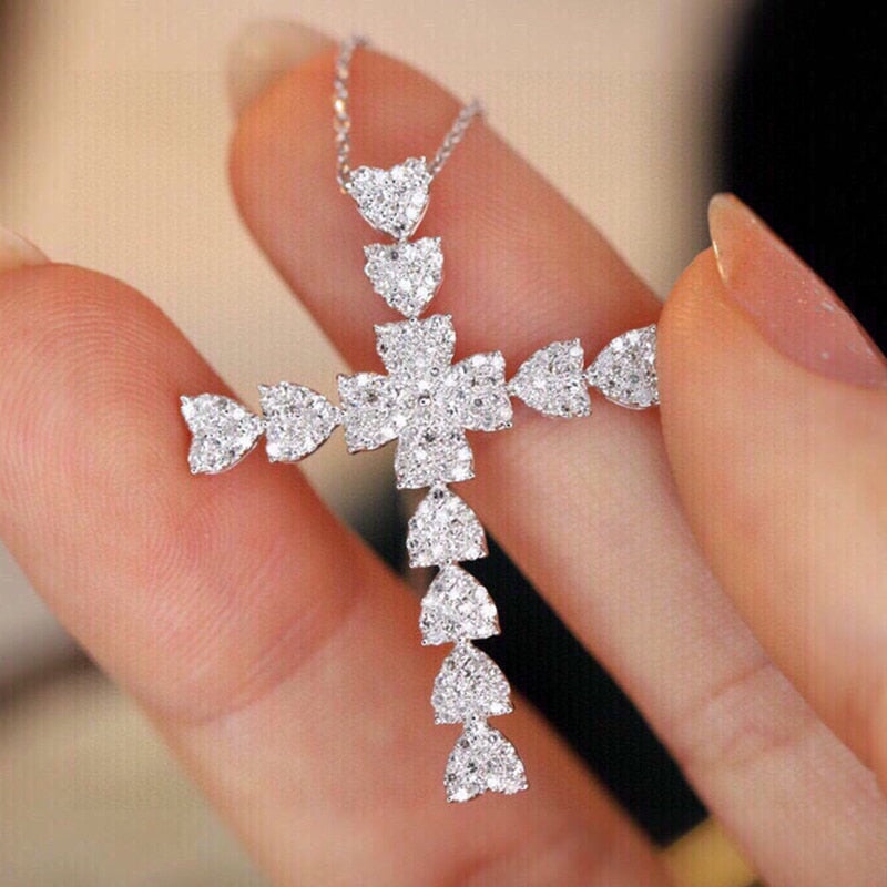 Luxury Diamond Cross. 0.65 Carat Natural Diamonds.