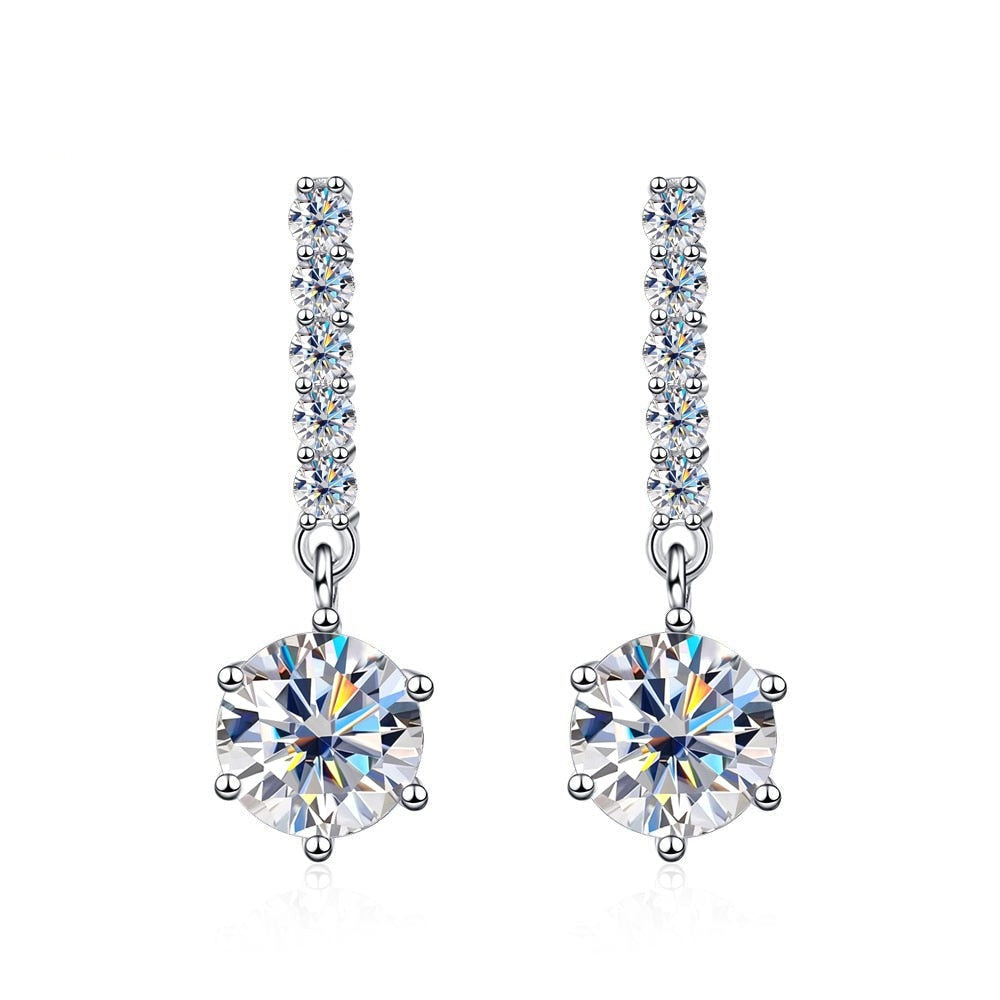 1ct D Color Moissanite Earrings