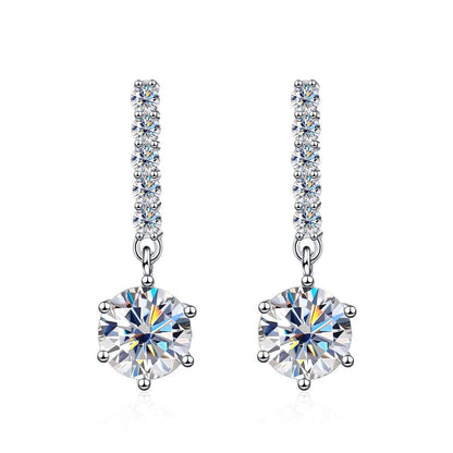 1ct D Color Moissanite Earrings