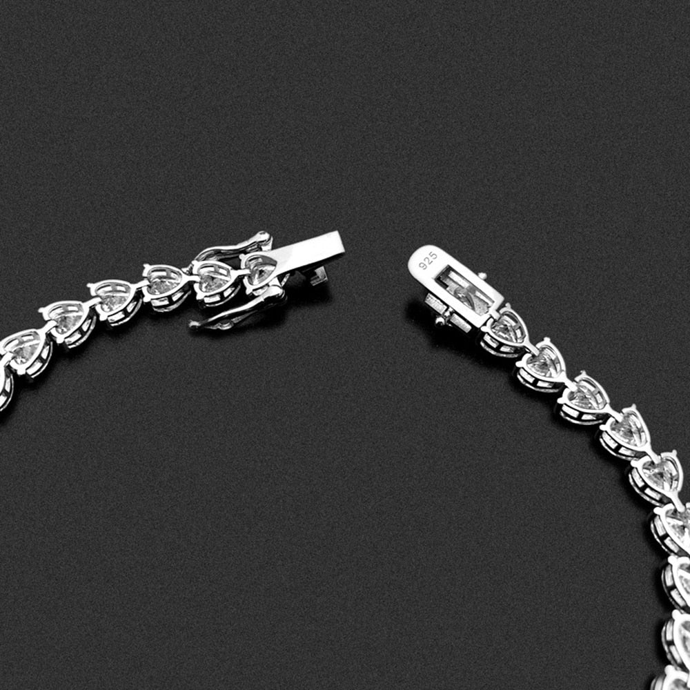 Moissanite Heart Tennis Chain Bracelets