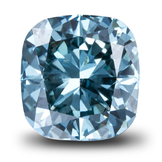 Im Labor gezüchteter Diamant. Blaue Farbe. Kissenschnitt. 1,16, 2,07 Karat.