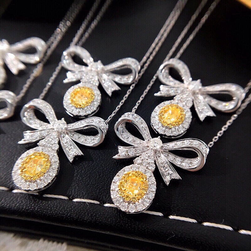 Natural Yellow Diamond Pendant Necklace.