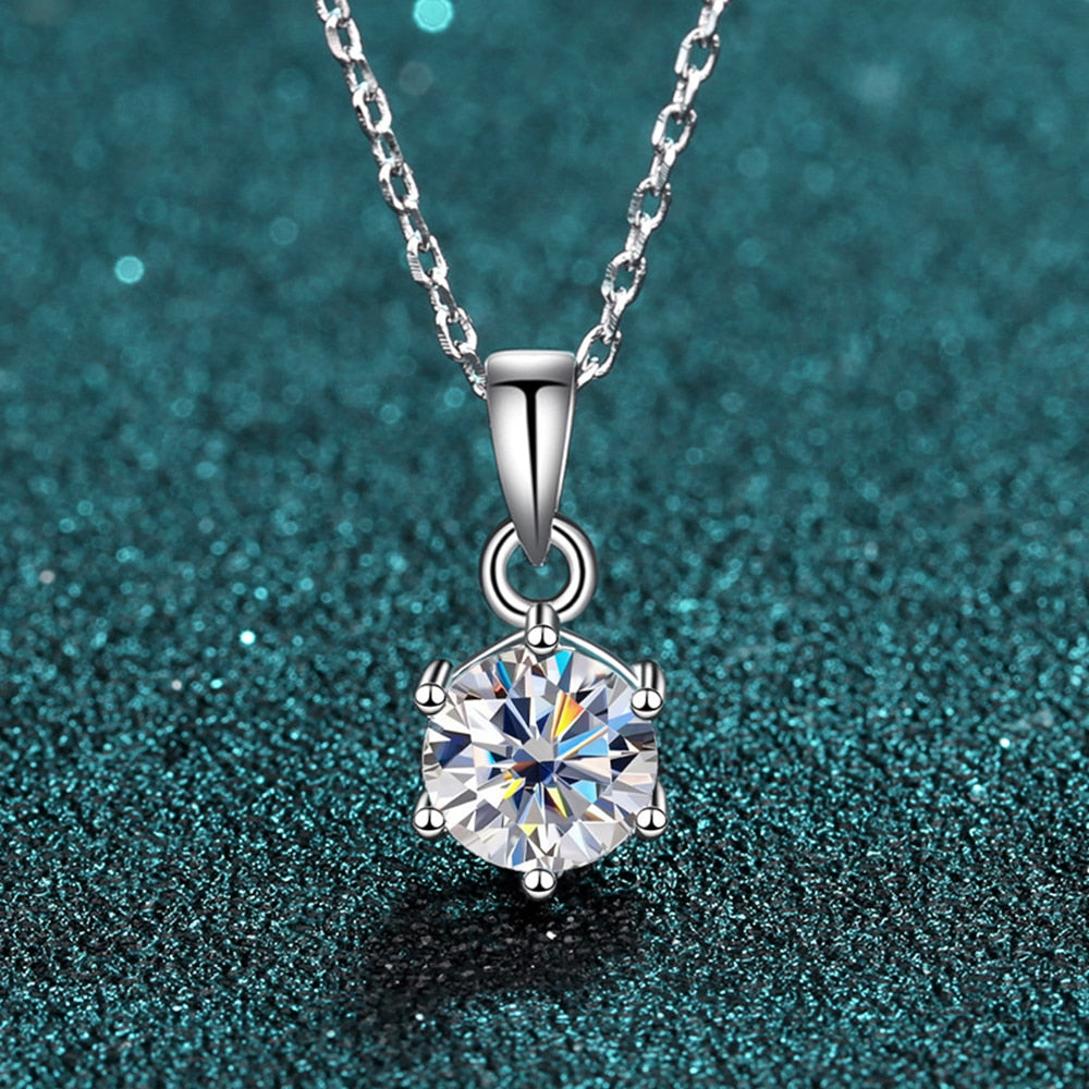 5 Carat Round Solitaire 4 Prong Pendant with Lab Diamond In 18K White Gold  | Fascinating Diamonds