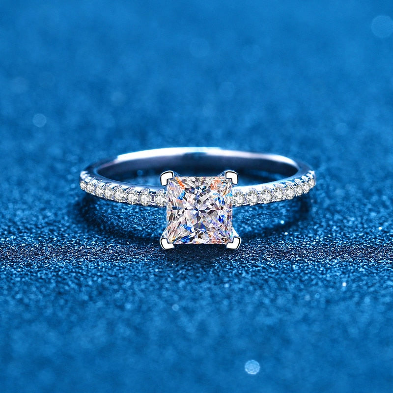 Princess Cut Moissanite 1 - 2 Carat Engagement Ring