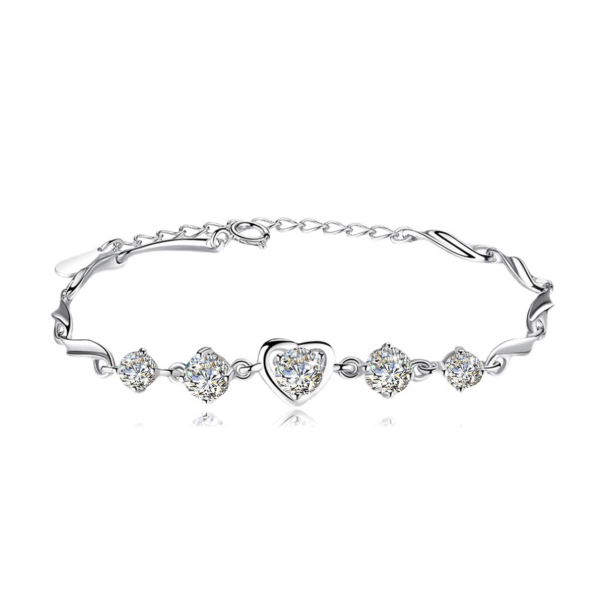 Moissanite Bracelets. 5 pcs Moissanite Stones. D VVS1.