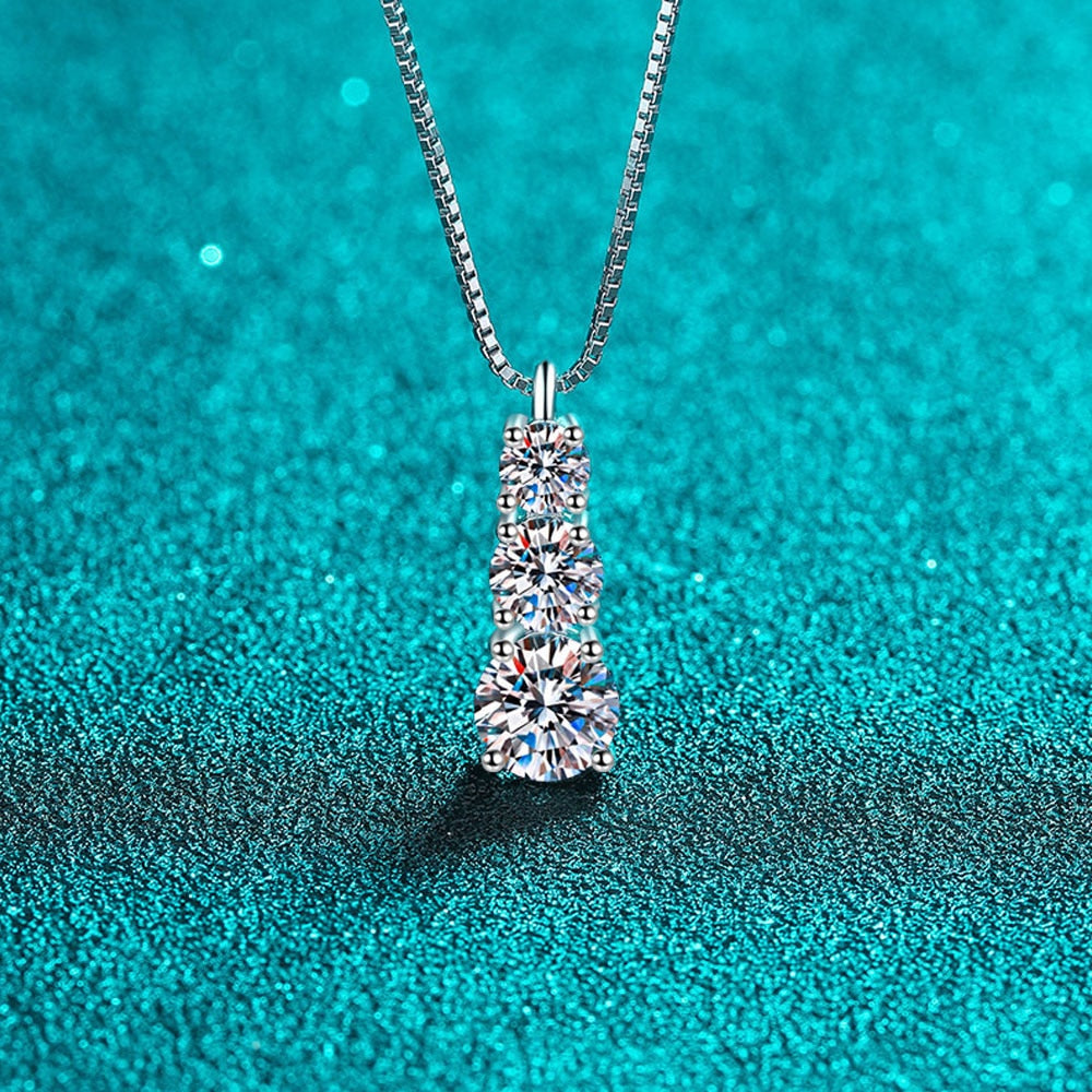 D VVS1 Genuine Moissanite Diamond Necklace