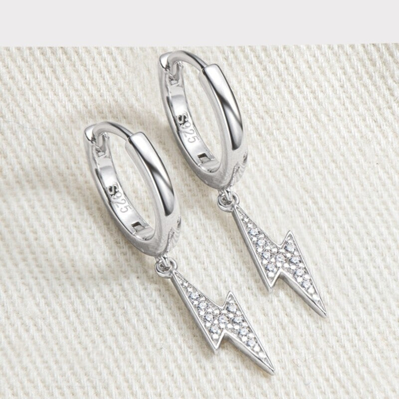 Moissanite Earrings. 18K White Gold Plated Silver