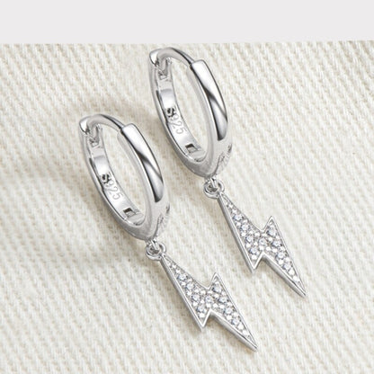 Moissanite Earrings. 18K White Gold Plated Silver