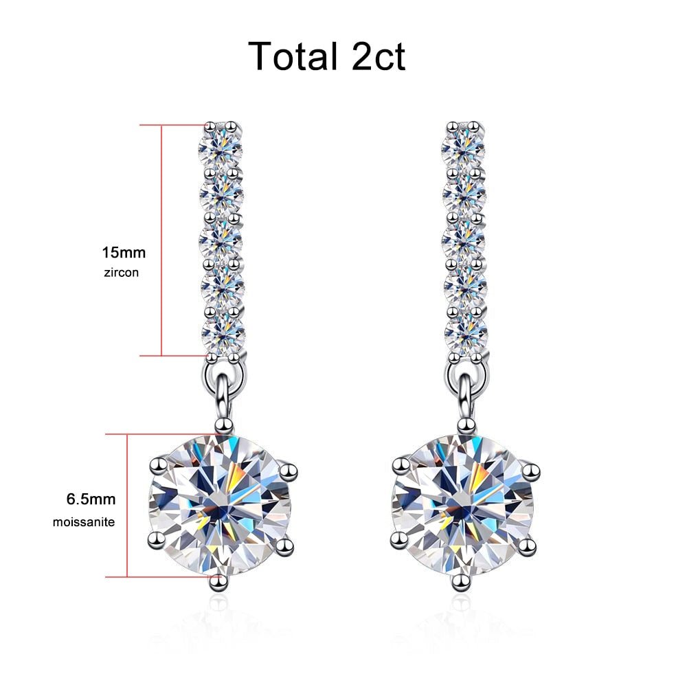 1ct D Color Moissanite Earrings