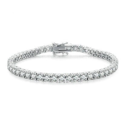 Genuine Moissanite Tennis Bracelets. 4mm D VVS1.