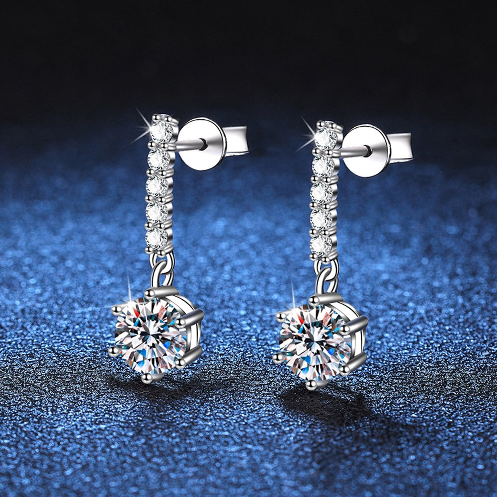 1ct D Color Moissanite Earrings