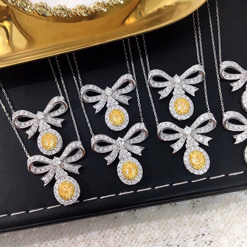 Natural Yellow Diamond Pendant Necklace.