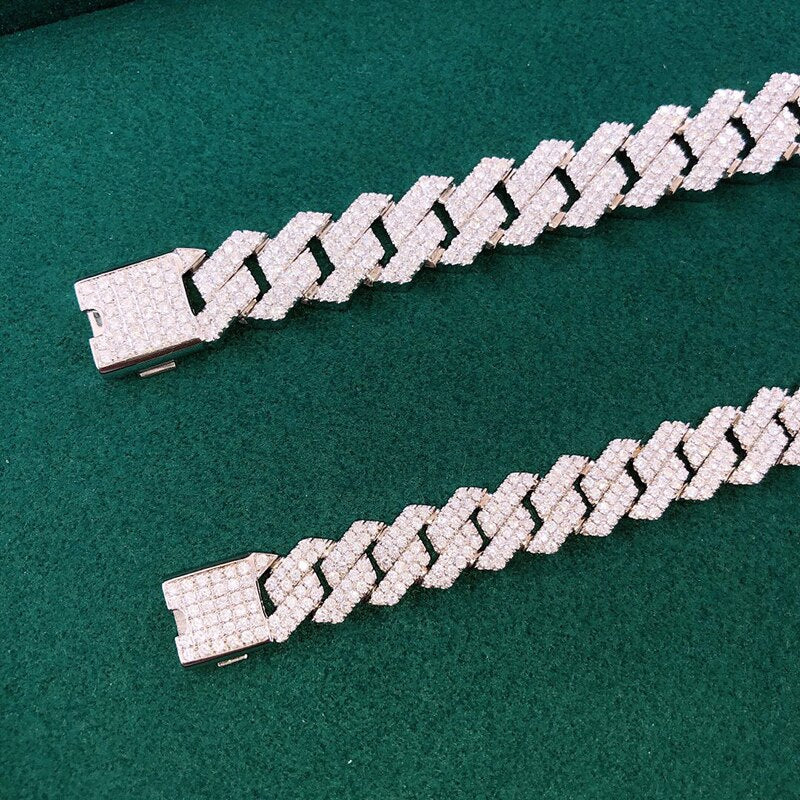 Natural Diamond Cuban Chain Bracelets.