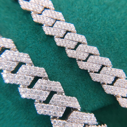 Natural Diamond Cuban Chain Bracelets.